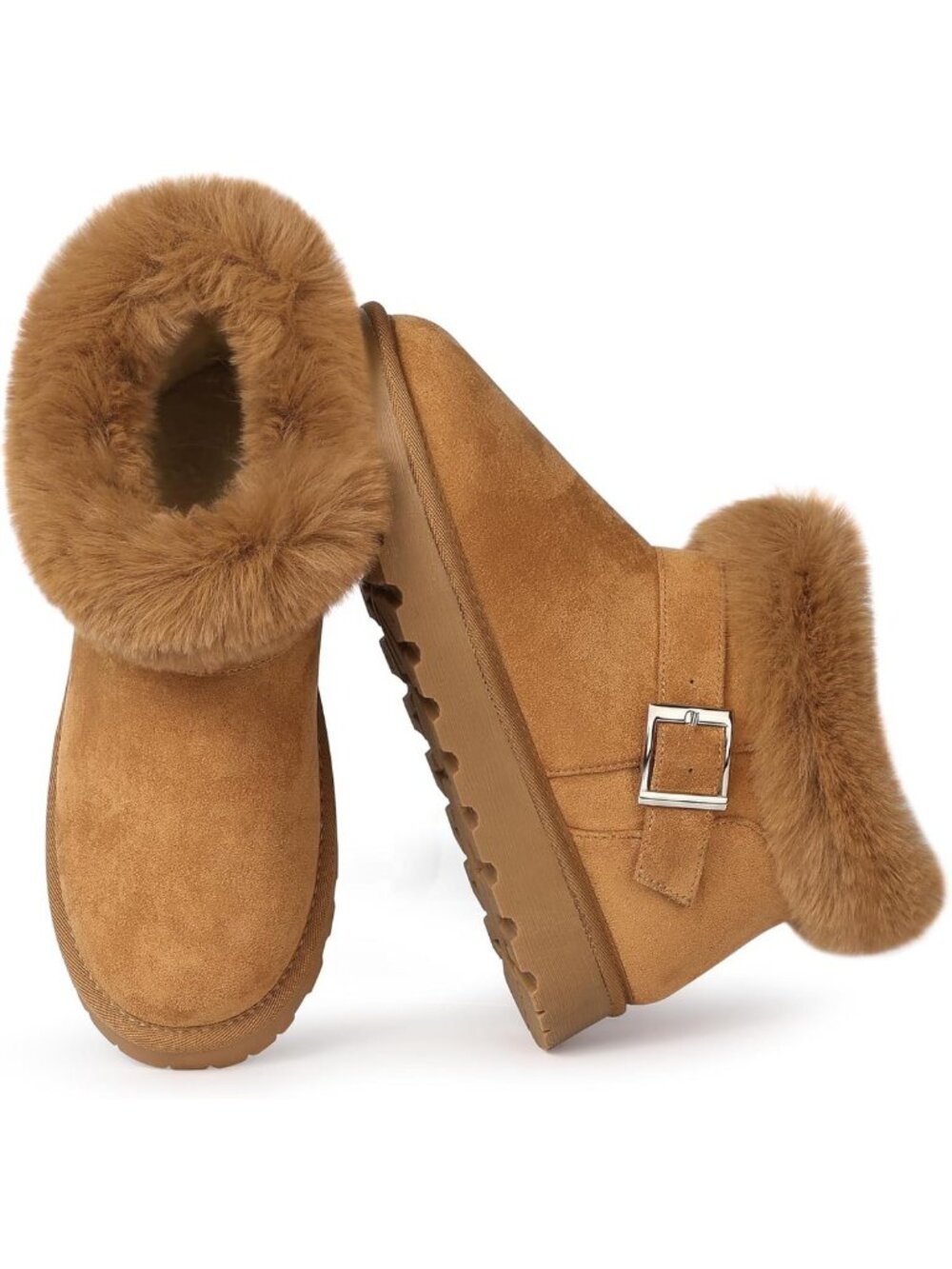 Cozy Faux Suede Ankle Mini Boots for Women | Warm Fuzzy Winter Snow Footwear